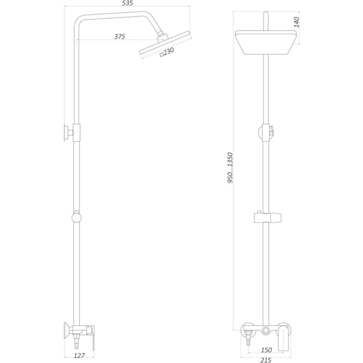 Душова система Globus Lux Laguna GLA-0005N-10-BB чорний - Фото 3